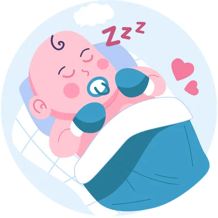 Newborn baby sleeping  Illustration