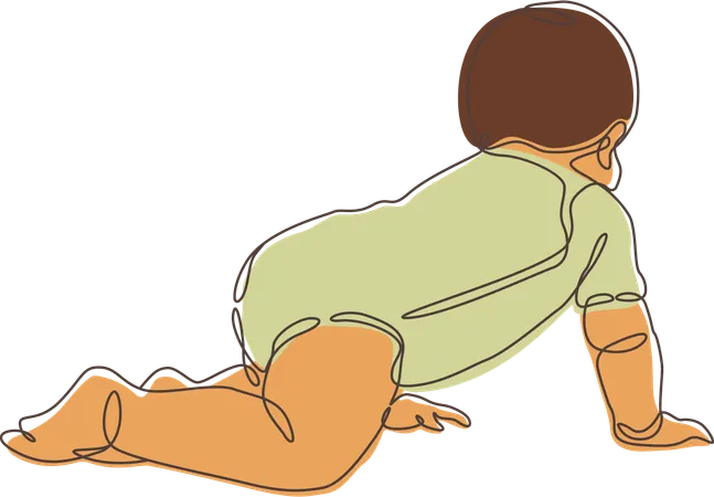 Newborn Kid Crawling  Illustration