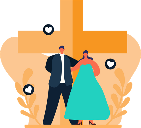 Newly married couple  Illustration