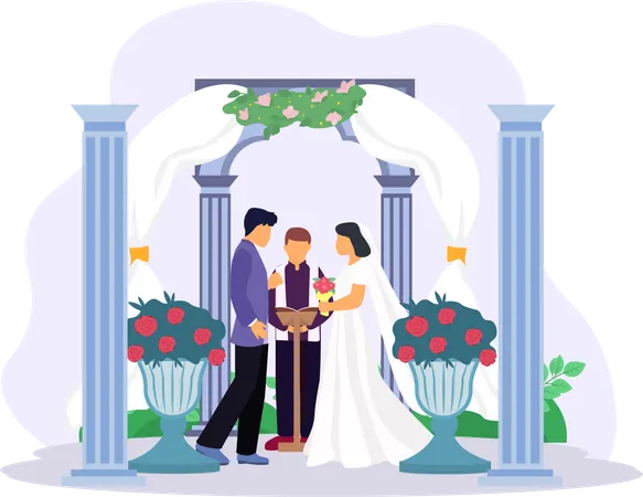 Newly Married Couple Illustration