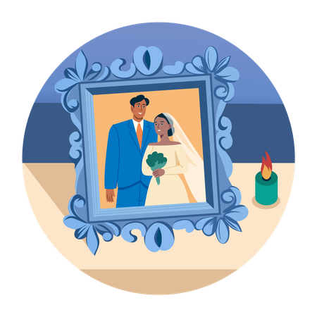 Newly Married Couple Frame photo  Illustration