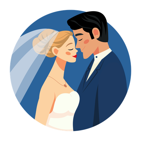 Newly Married Couple  Illustration