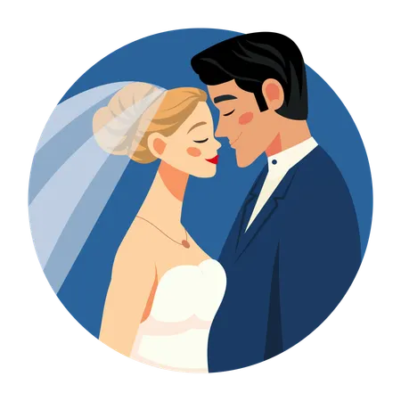 Newly Married Couple  Illustration