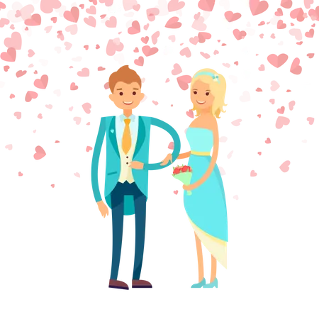 Newly Married Couple  Illustration