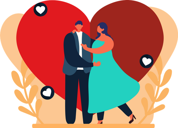 Newly Married Couple  Illustration