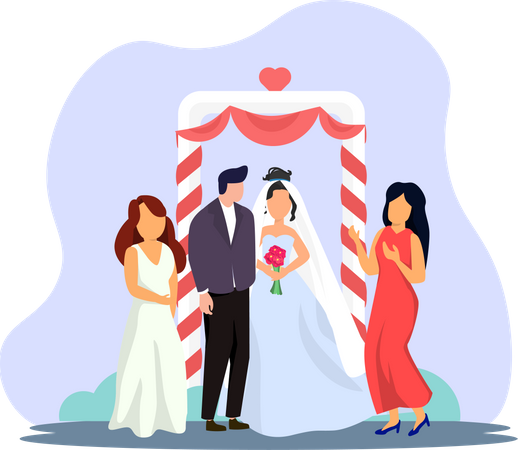 Newly Married Couple  Illustration