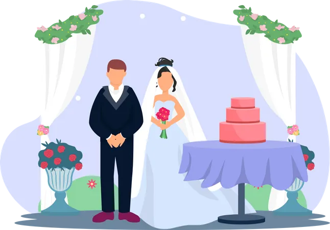 Newly Married Couple  Illustration