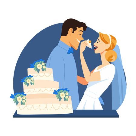Newly Married Couple Wedding ceremony  Illustration