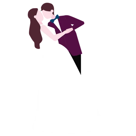 Newly wedded husband and wife  Illustration