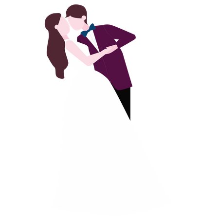 Newly wedded husband and wife  Illustration