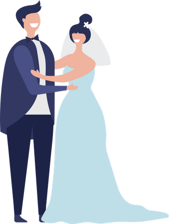 Newlywed couple  Illustration