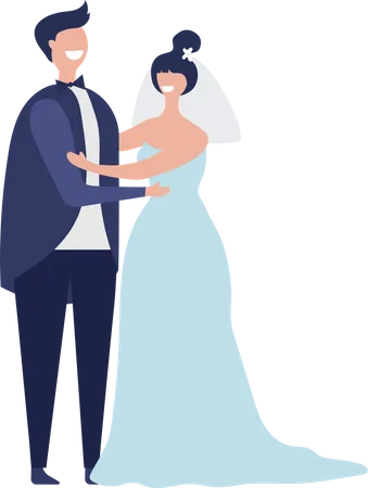 Newlywed Couple Illustration Illustration