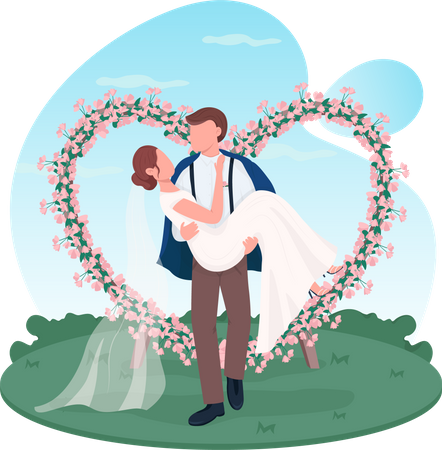 Newlywed couple  Illustration