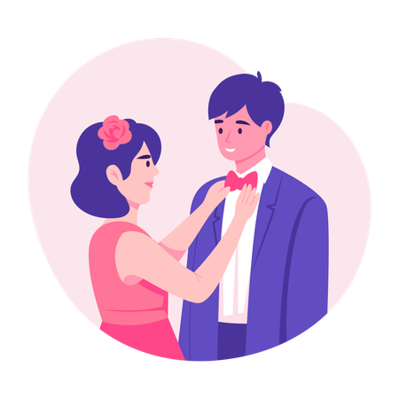 Newlywed couple  Illustration