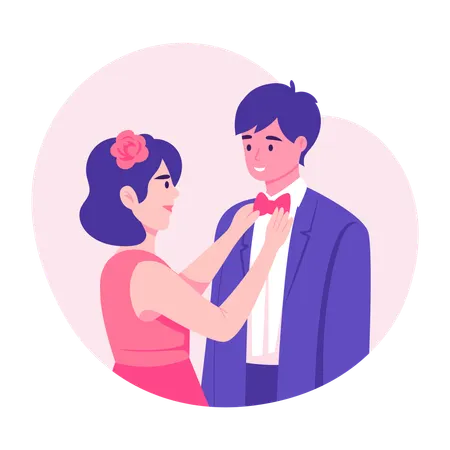 Newlywed couple  Illustration