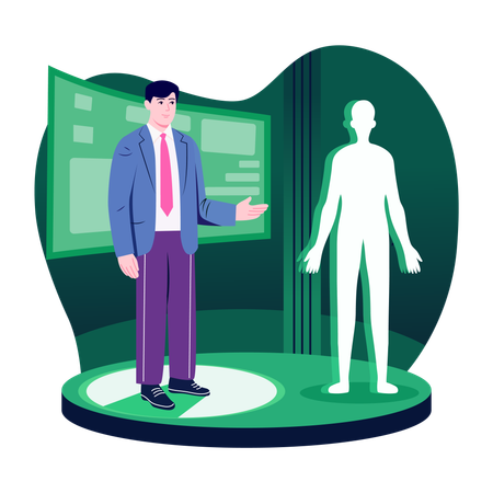 News anchor telling news  Illustration