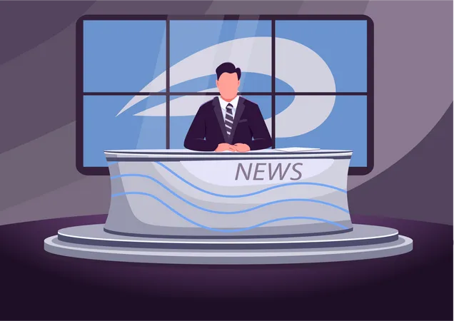 News broadcast  Illustration