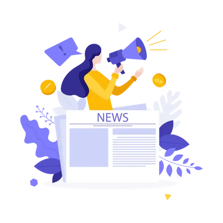 News broadcasting  Illustration