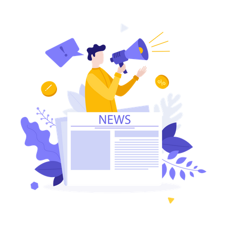 News broadcasting  Illustration