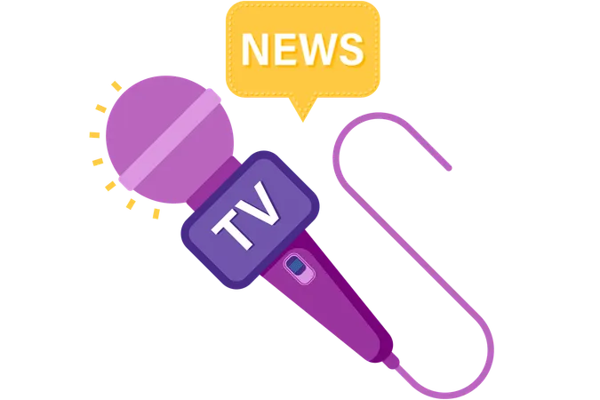 News broadcasting microphone  Illustration