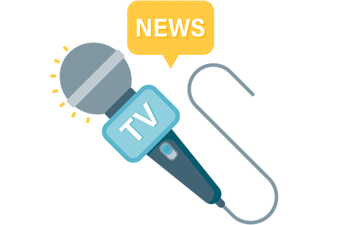 News broadcasting microphone  Illustration