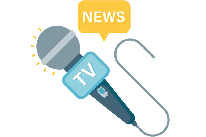 News broadcasting microphone  Illustration