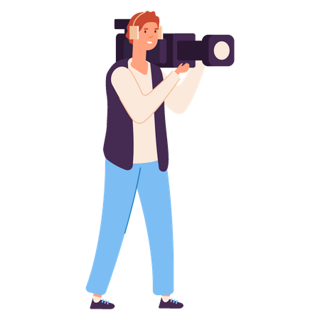 News cameraman  Illustration