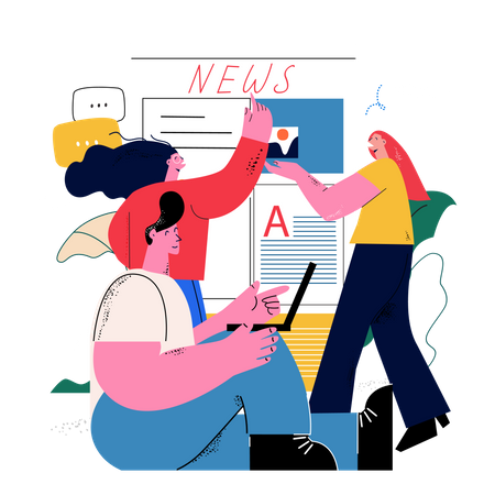 News content management by team Illustration