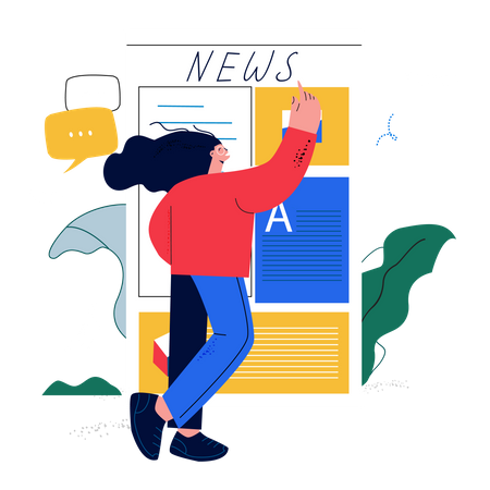 News content management Illustration
