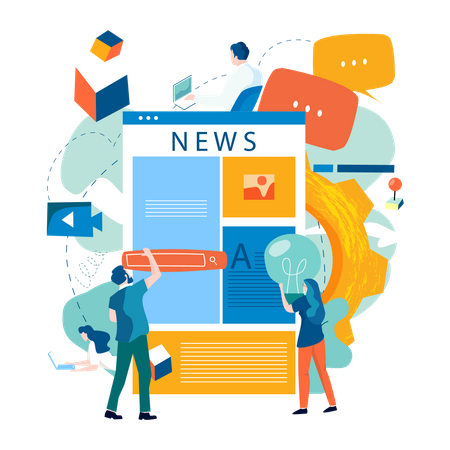 News content management Illustration