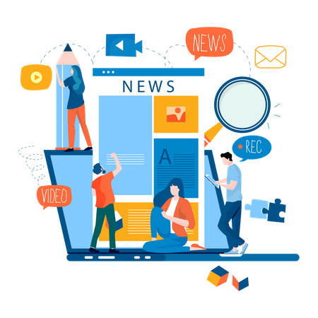 News content management Illustration