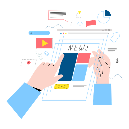 News content management Illustration