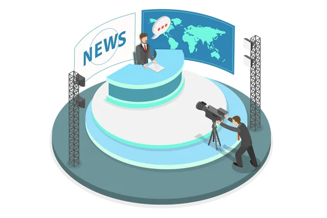 News reporter casting news  Illustration