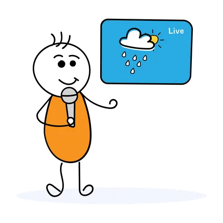 News reporter giving weather update  Illustration