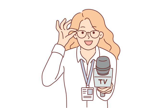 News reporter is taking interview  Illustration