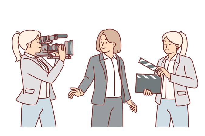News reporter is taking interview  Illustration