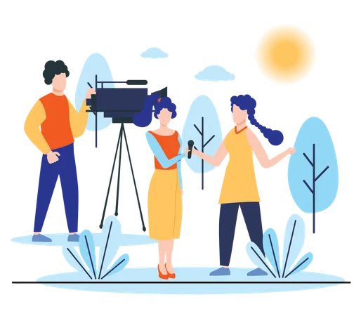 News reporter taking interview  Illustration