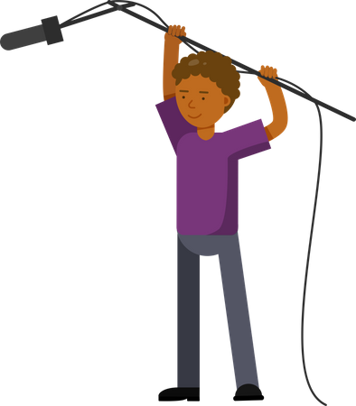 News Reporter With Microphone Illustration