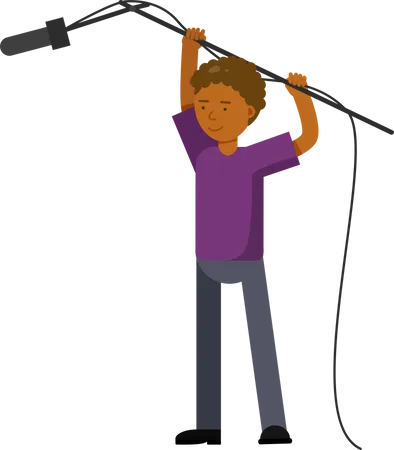 News Reporter With Microphone Illustration