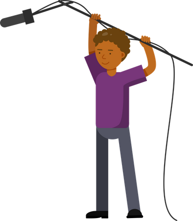 News Reporter With Microphone  Illustration