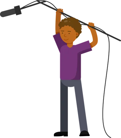 News Reporter With Microphone  Illustration