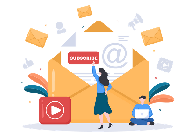 Newsletter zur Vlogging-Werbung abonnieren Illustration