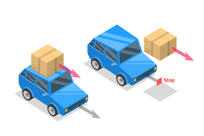 Movimento della prima legge di Newton  Illustration