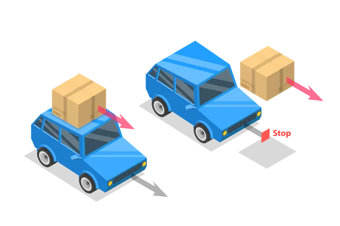 Movimento della prima legge di Newton  Illustration