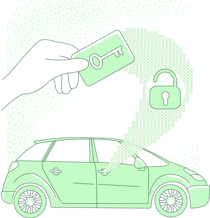 Sécurité de voiture NFC  Illustration