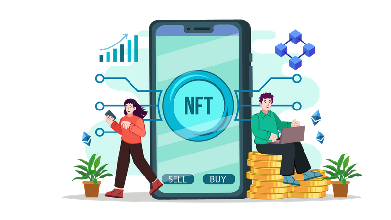 NFT app  Illustration