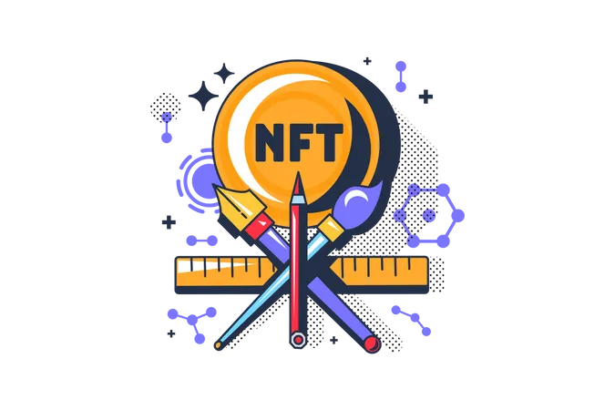 NFT art making  Illustration