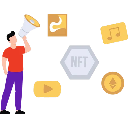 Marketing en ligne d’art Nft  Illustration