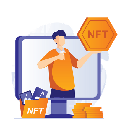 NFT Art Marketing  Illustration