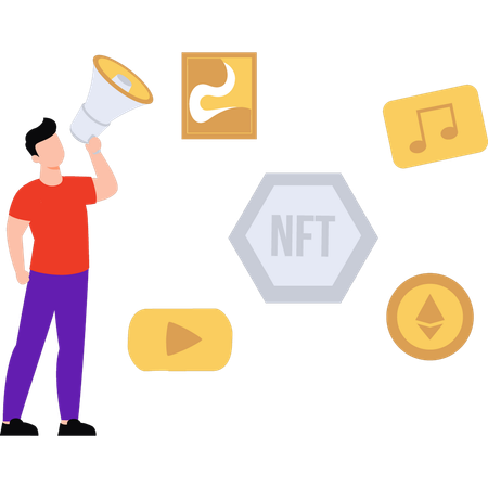 Nft Art Online Marketing  Illustration